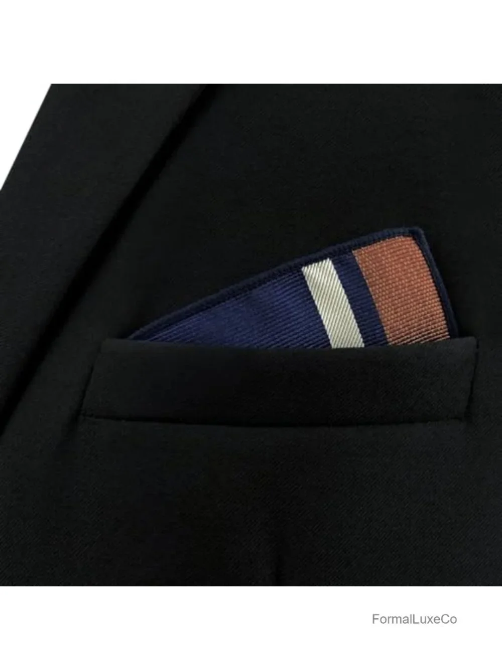 Striped Jacquard Pocket Square, Formal Hanky for Weddings